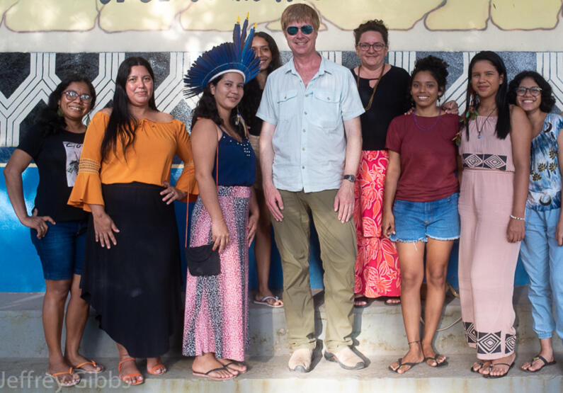 Meeting with Indigenous Women&#39;s Warrior group in the Tapajós River region of the Brazilian Amazon.