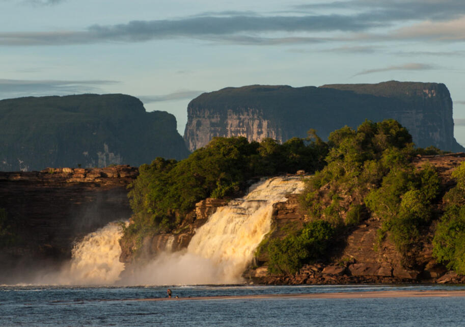 The table-top mountains in Canaima, Venezuela.